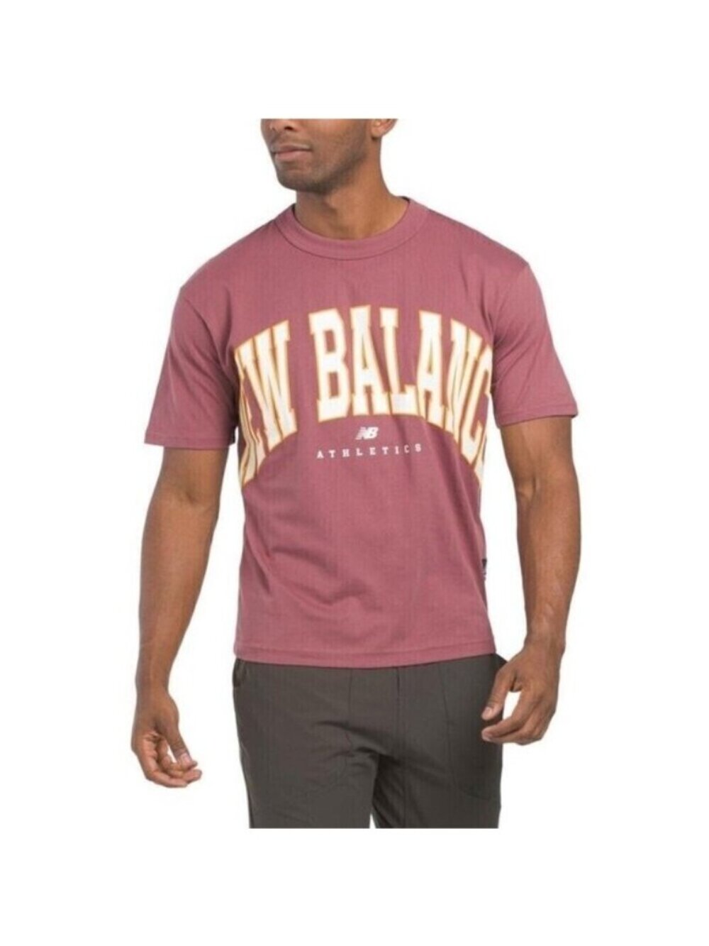 New Balance Men's Sport Essentials Logo T-Shirt  Maroon Size 1/Small New